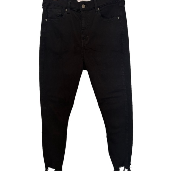 Topshop black Jamie denim with distressed ankle size 32 - Picture 2 of 6